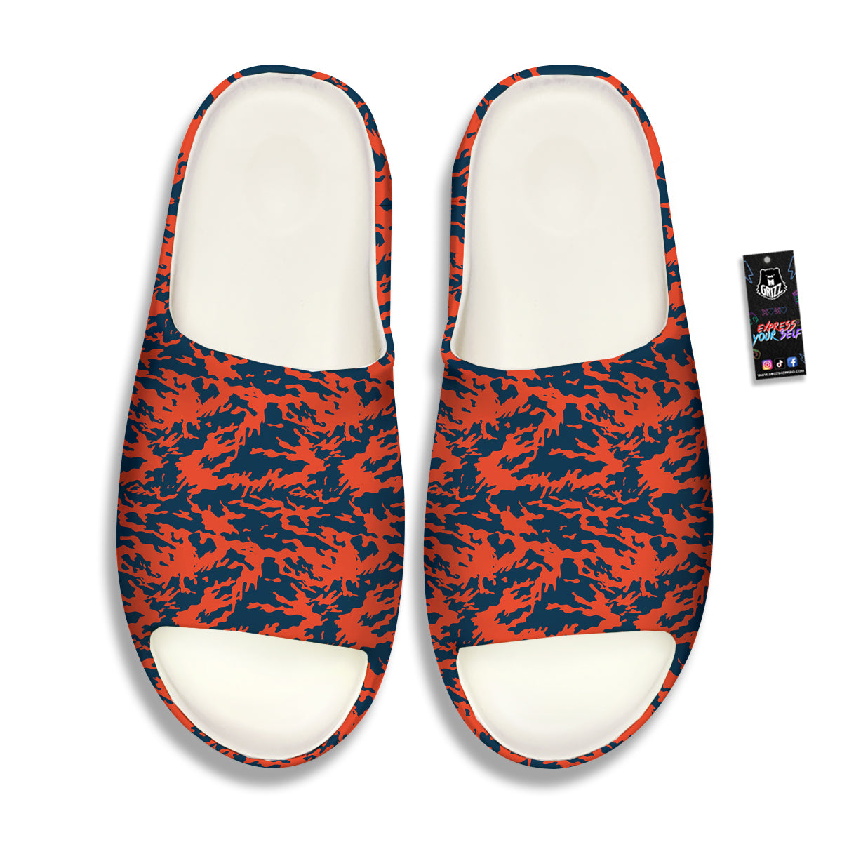 Camouflage Red Spots Print Pattern Sandals-grizzshop
