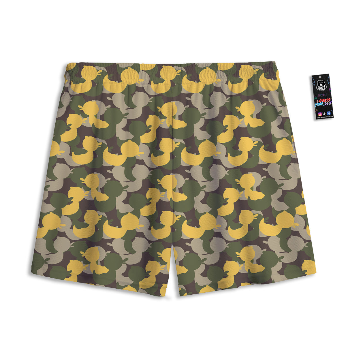 Exotic Leaf Tropical Print Pattern Mesh Shorts