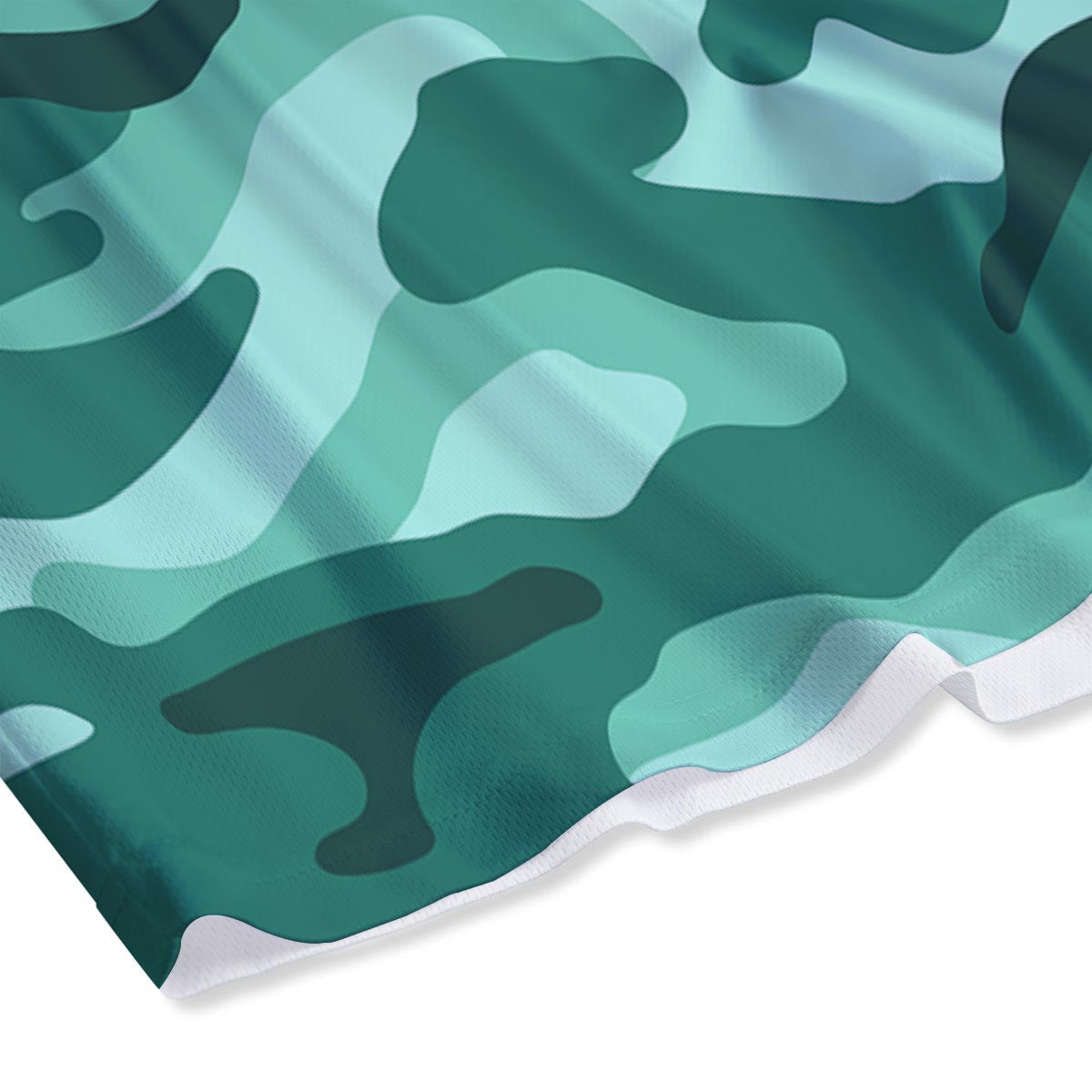 Camouflage Teal Print Mesh Shorts