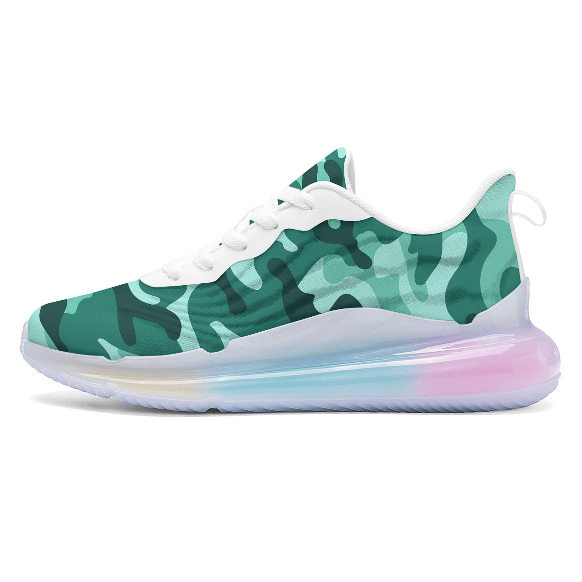 Camouflage Teal Print Running Sneakers-grizzshop