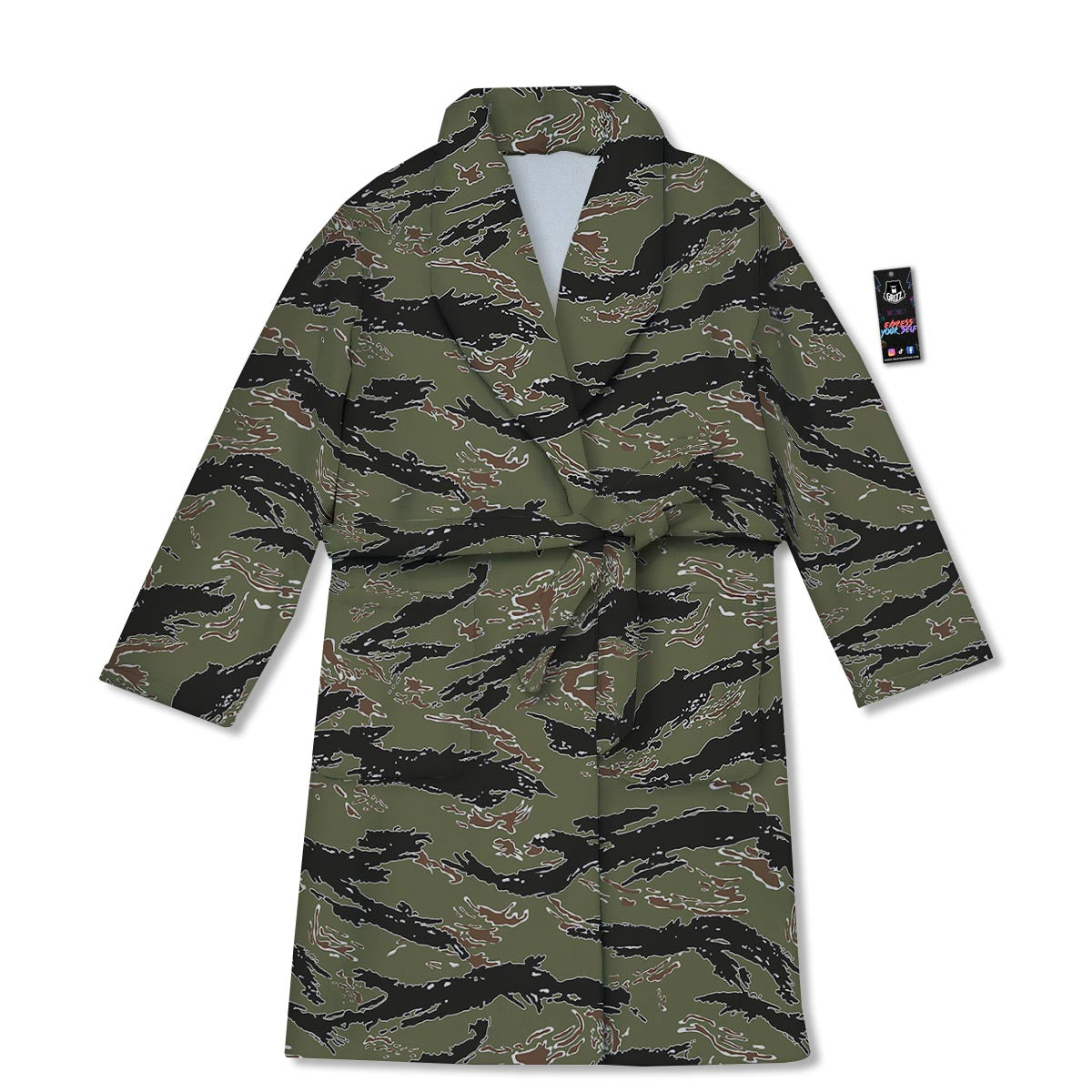 Camouflage Tiger Stripe Print Pattern Bathrobe-grizzshop