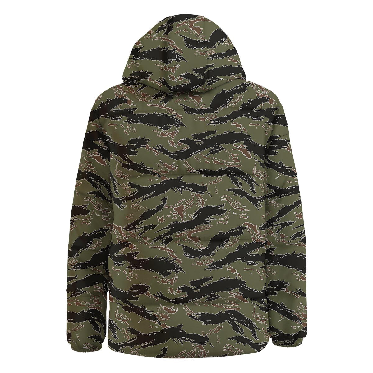 Camouflage Tiger Stripe Print Pattern Down Jacket-grizzshop