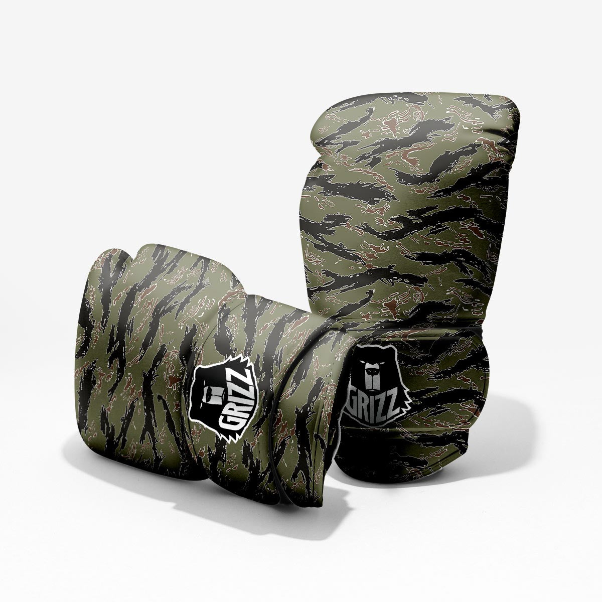Camouflage Tiger Stripe Print Pattern Pro Boxing Glove