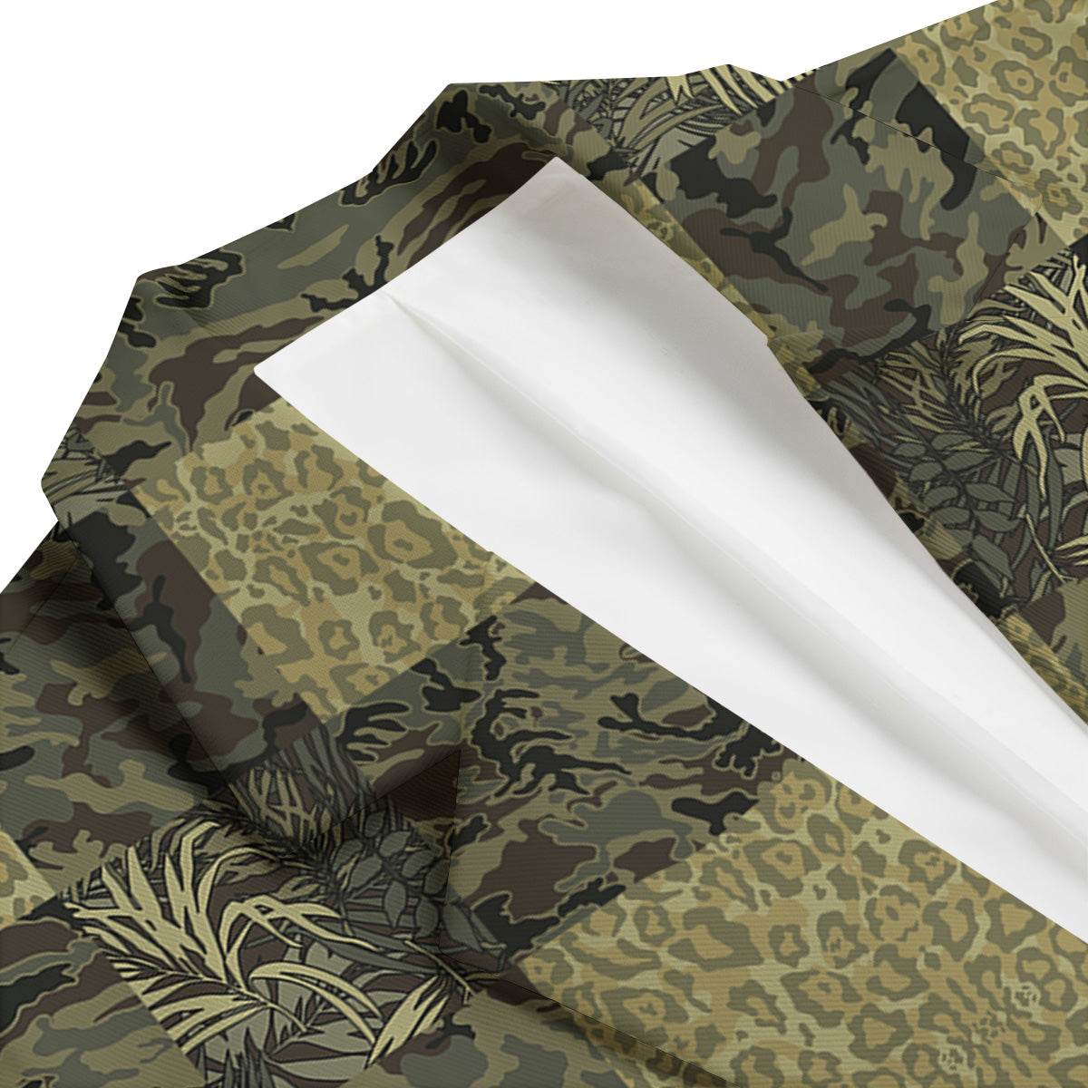 Camouflage Tropical And Leopard Print Pattern Men's Blazer-grizzshop