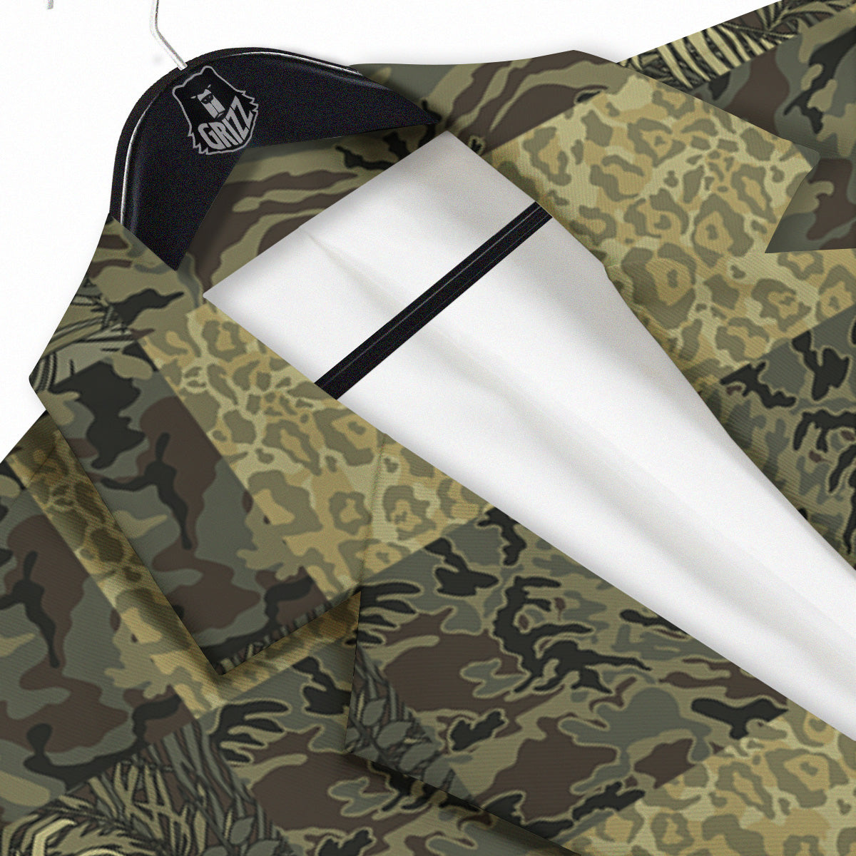 Camouflage Tropical And Leopard Print Pattern Men's Sport Coat-grizzshop