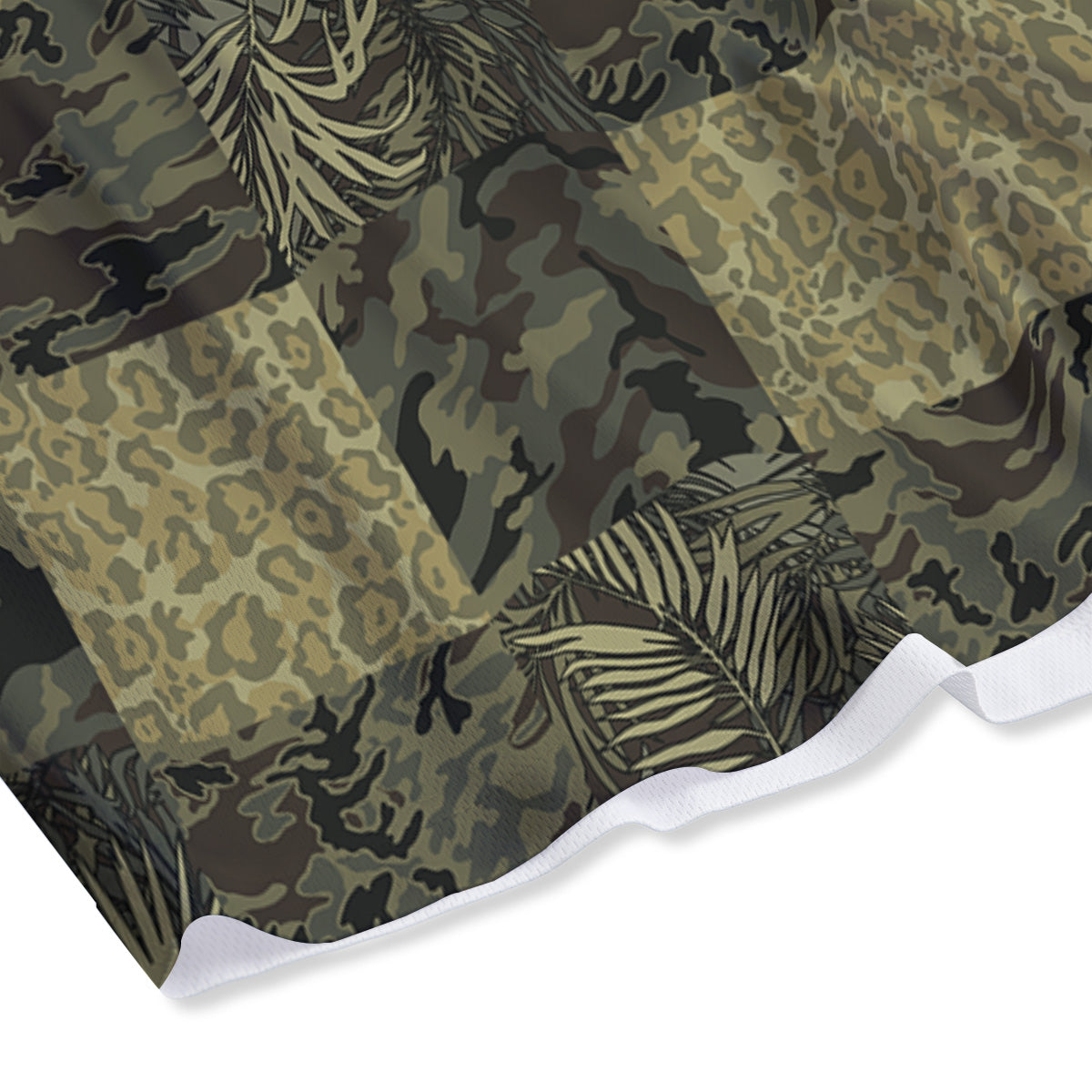 Exotic Leaves Tropical Print Pattern Mesh Shorts