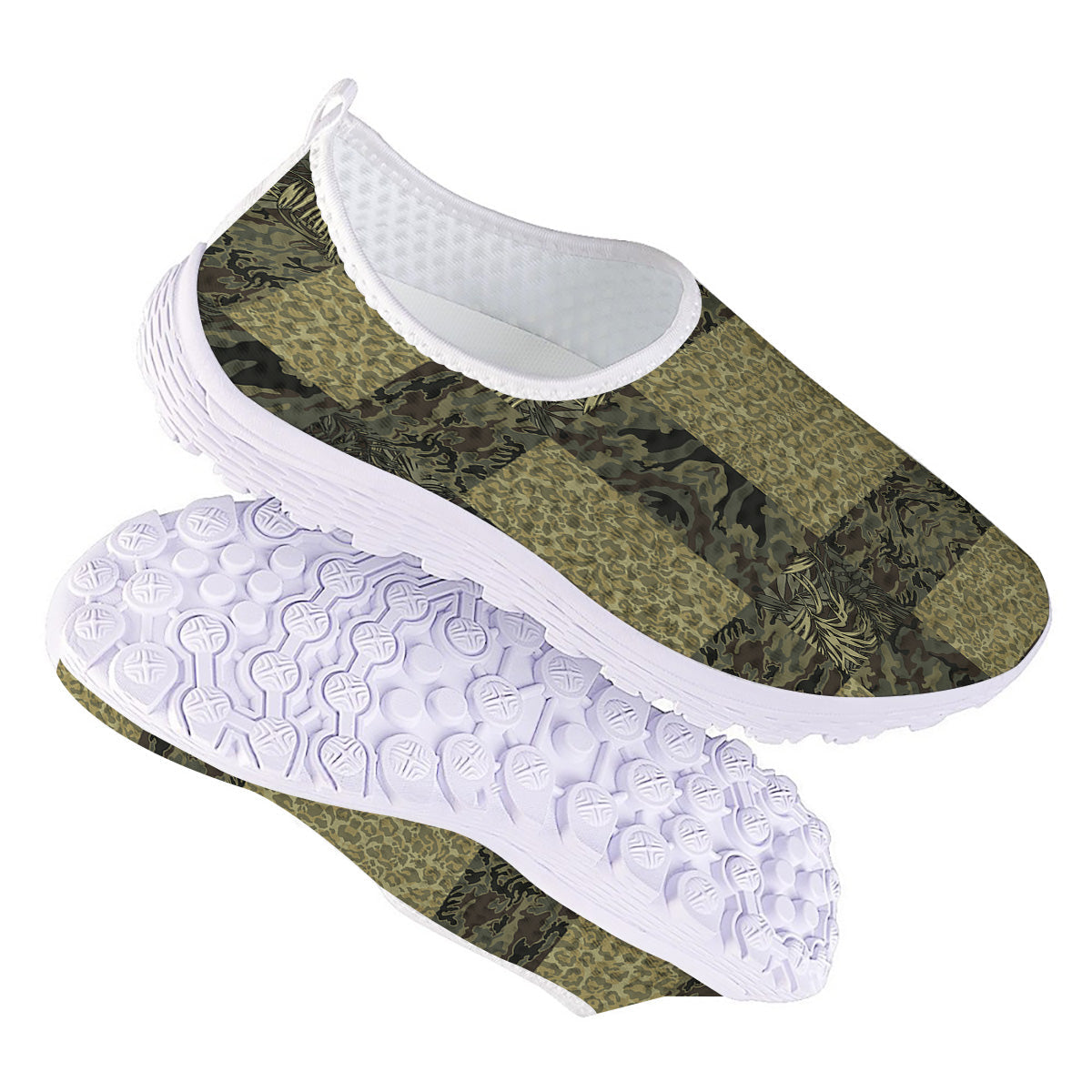 Camouflage Tropical And Leopard Print Pattern Nurse Shoes-grizzshop