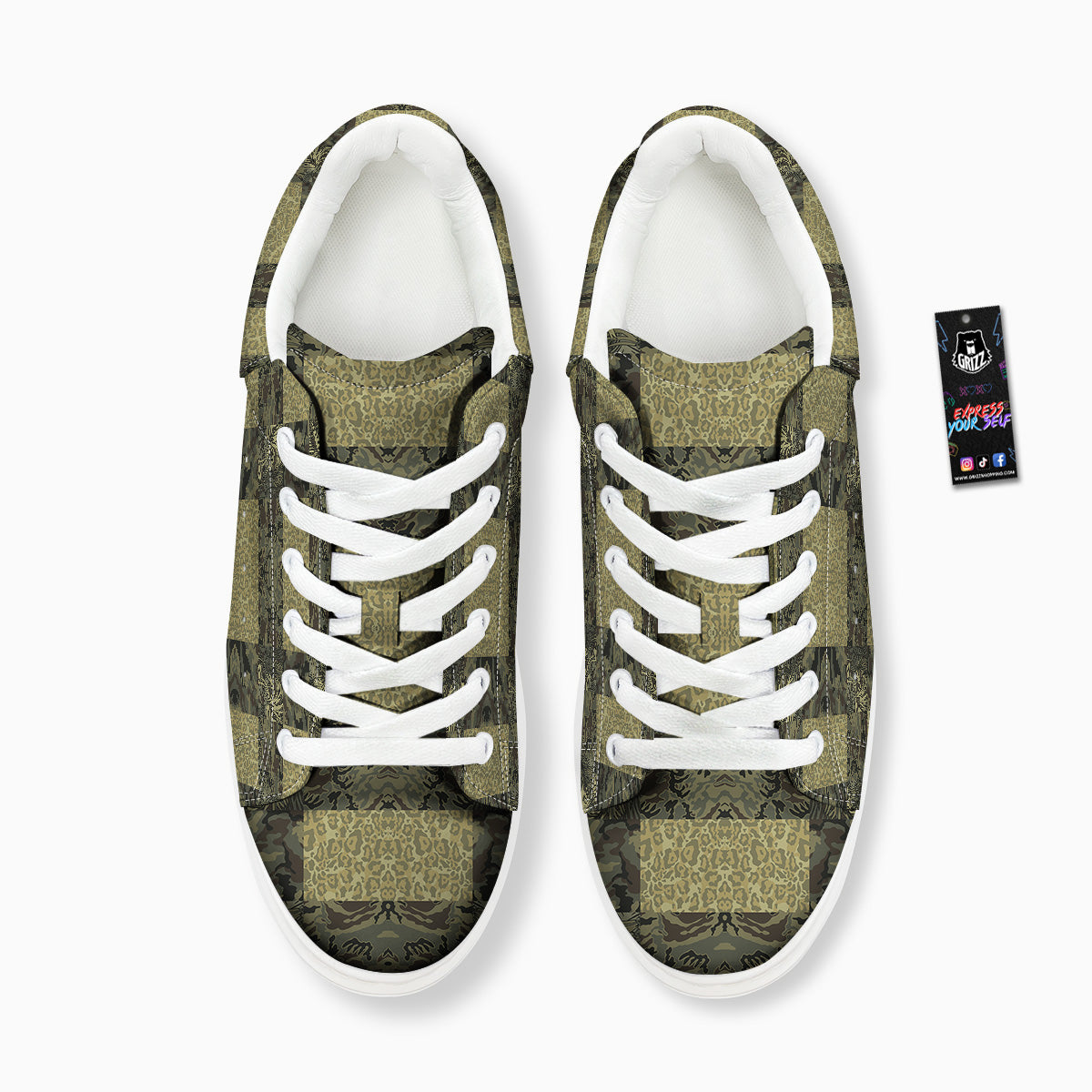 Camouflage Tropical And Leopard Print Pattern Platform Shoes-grizzshop