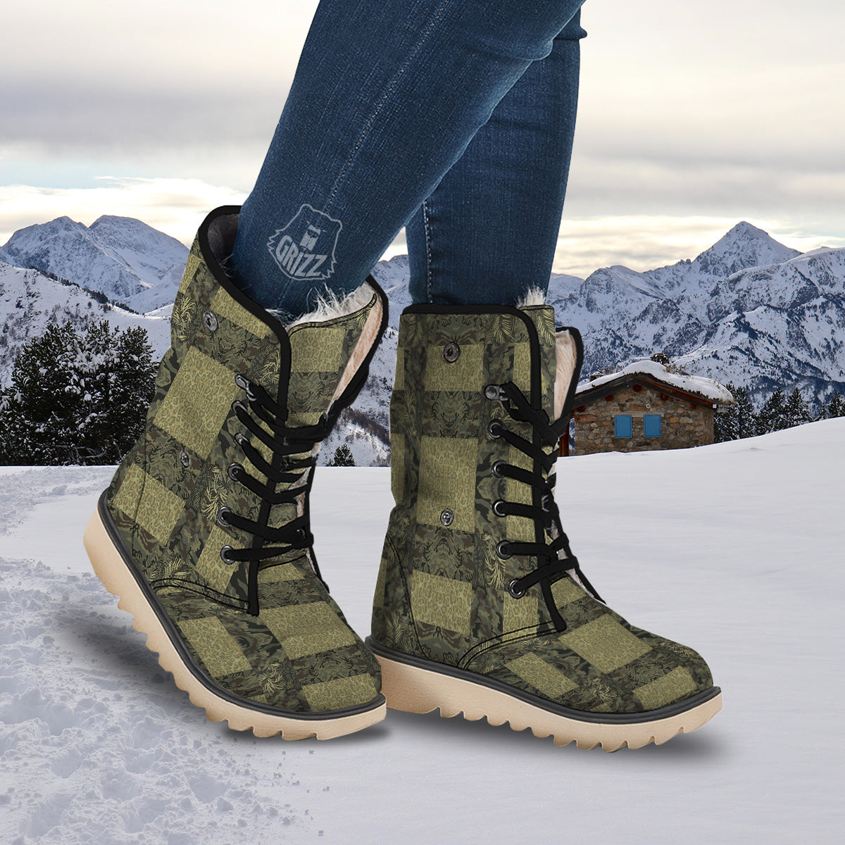 Camouflage Tropical And Leopard Print Pattern Snow Boots-grizzshop