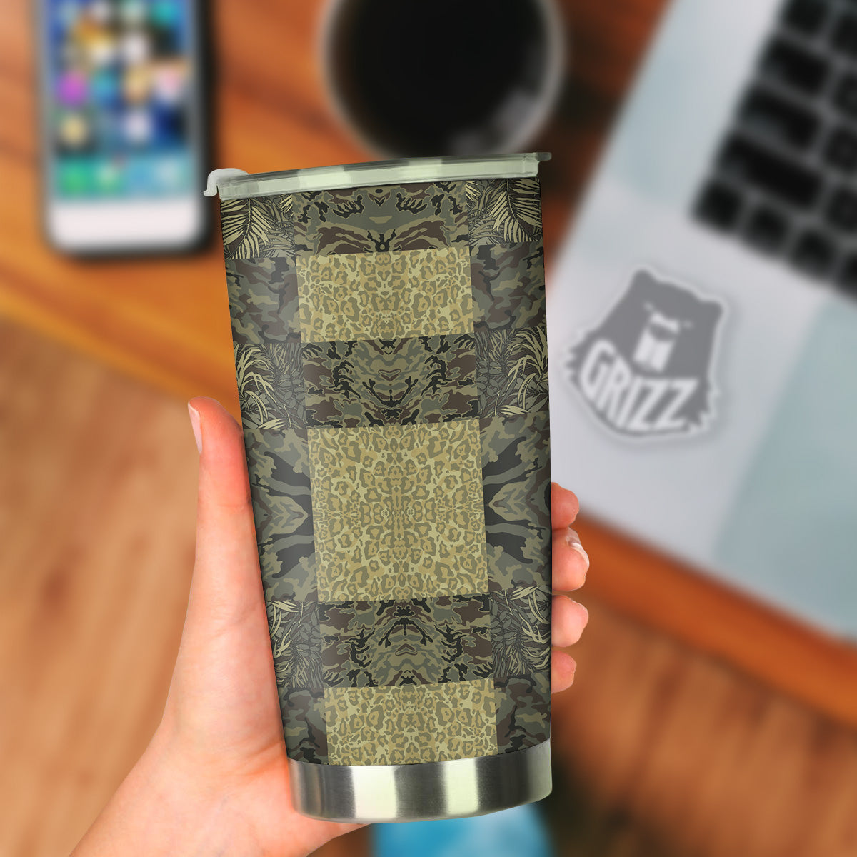 Camouflage Tropical And Leopard Print Pattern Tumbler-grizzshop