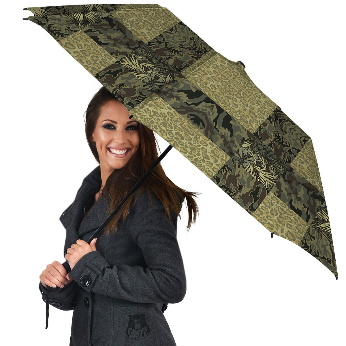 Camouflage Tropical And Leopard Print Pattern Umbrella-grizzshop