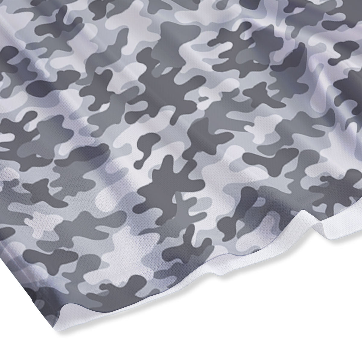 Camouflage White And Grey Print Mesh Shorts