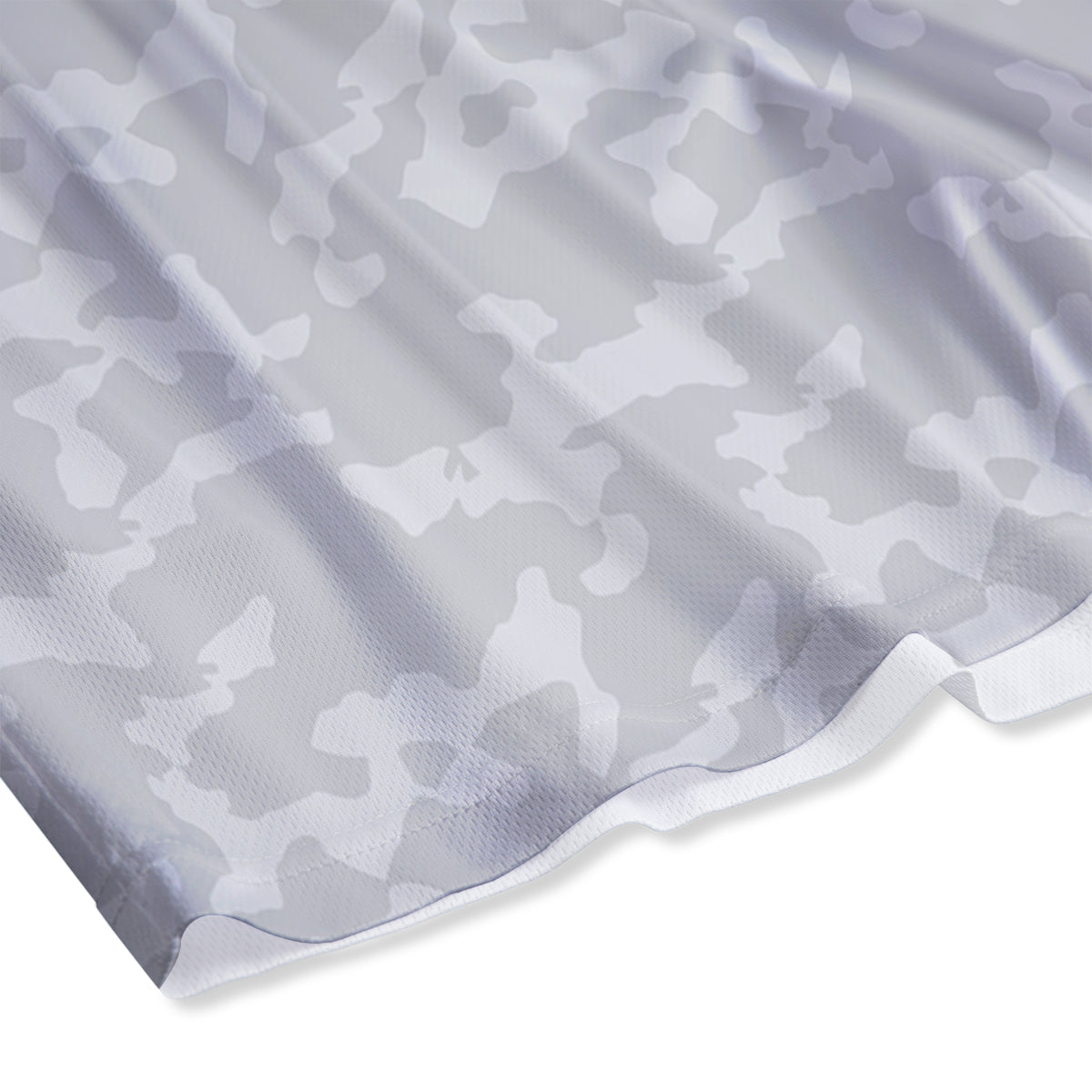 Camouflage White Snow Print Pattern Mesh Shorts