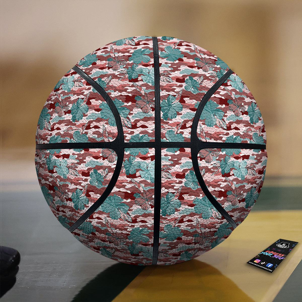 Camouflage Flower Colorful Aloha Print Basketball