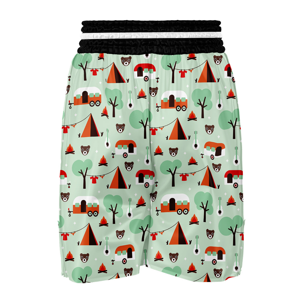 Camper Pattern Print Boxing Shorts-grizzshop