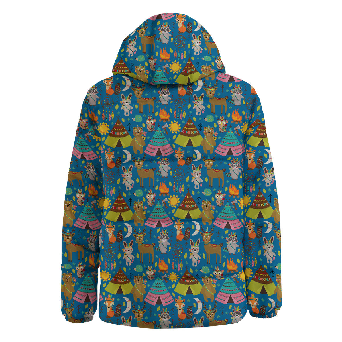 Camping Animal Print Pattern Down Jacket-grizzshop