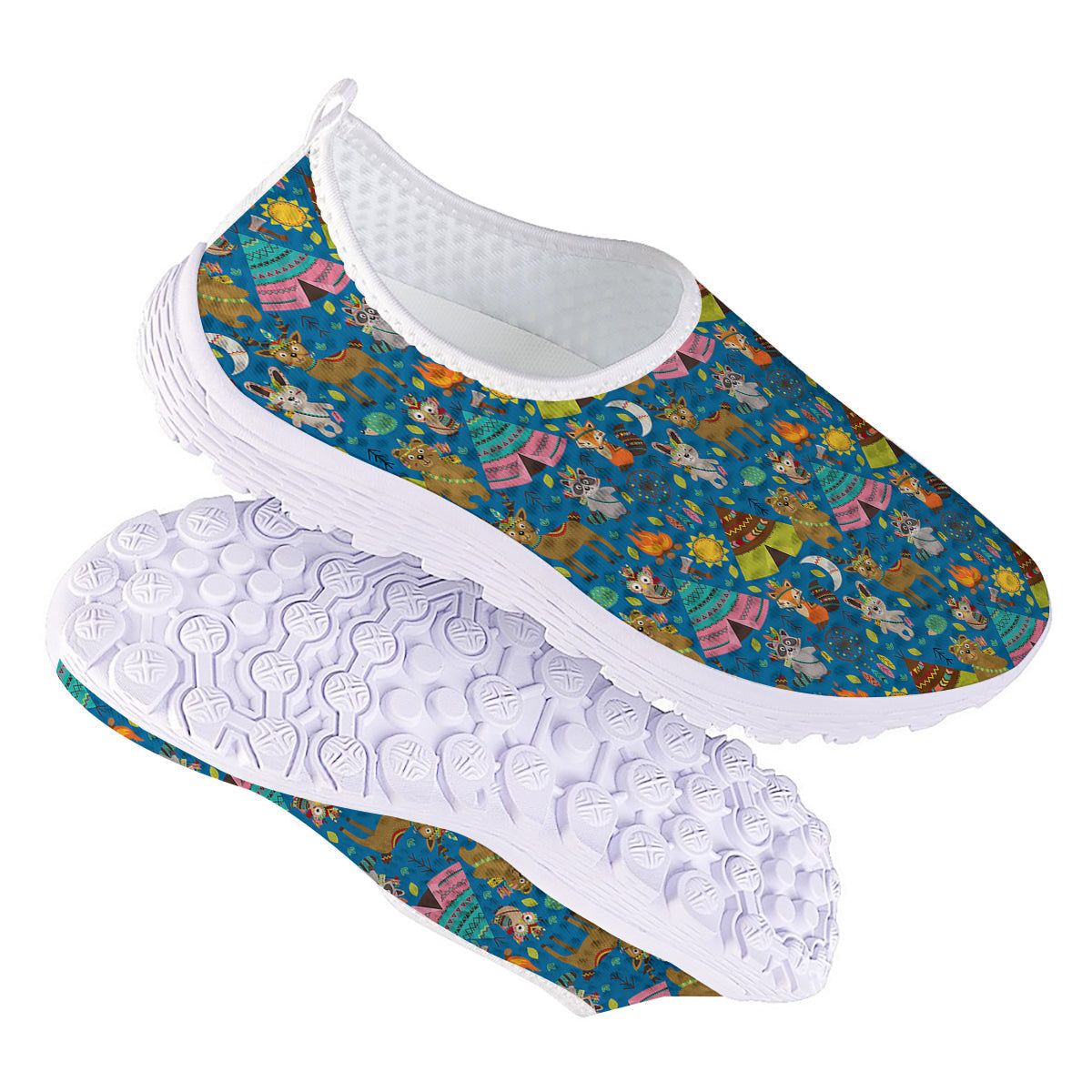 Camping Animal Print Pattern Nurse Shoes-grizzshop