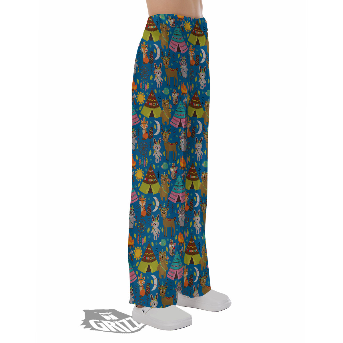 Camping Animal Print Pattern Pajama Pants-grizzshop