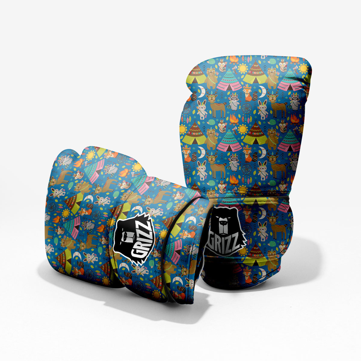 Camping Animal Print Pattern Pro Boxing Glove