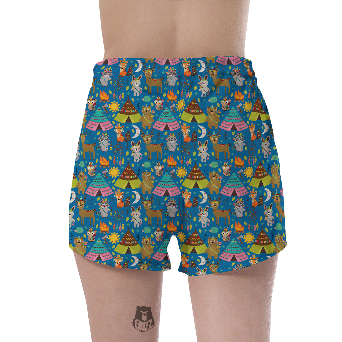 Camping Animal Print Pattern Women's Shorts-grizzshop