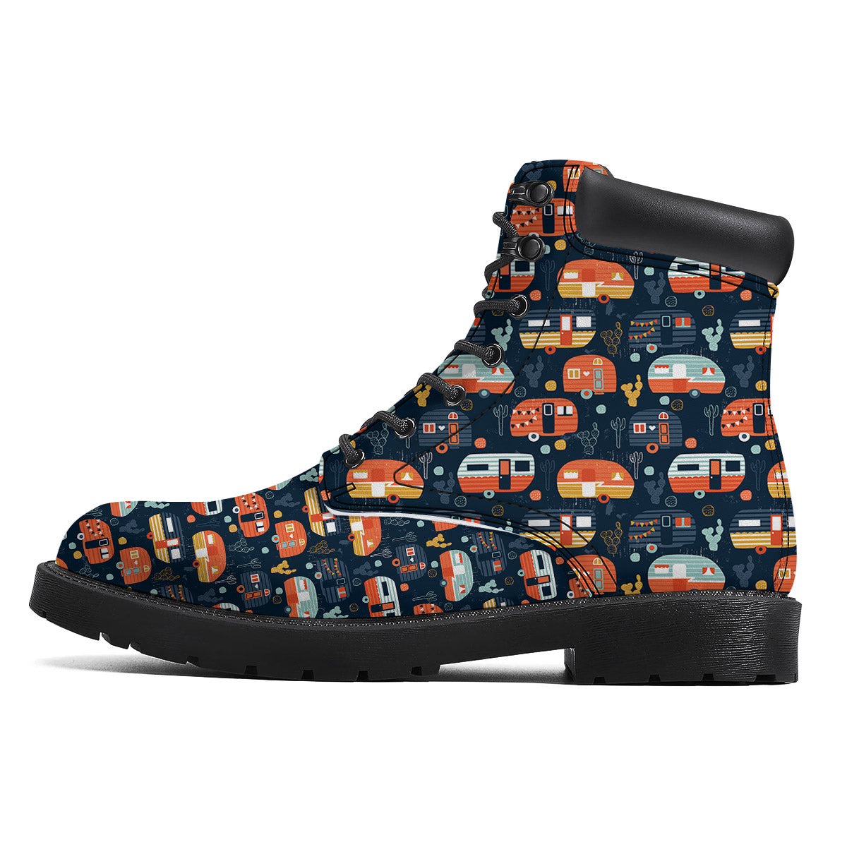 Camping Caravan Print Pattern Boots-grizzshop
