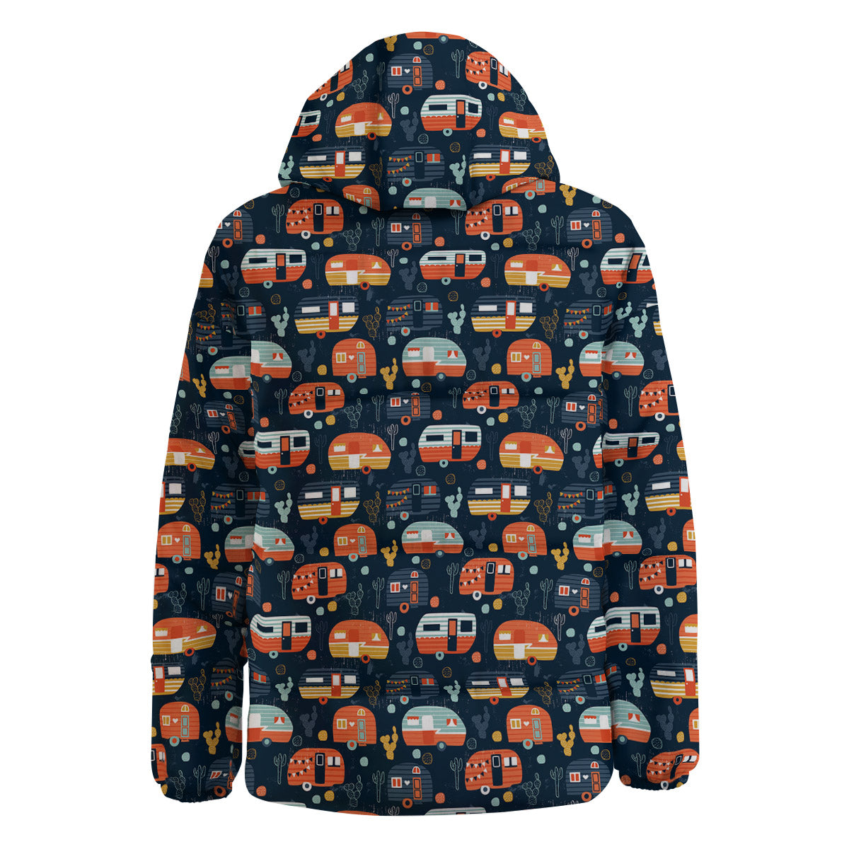 Camping Caravan Print Pattern Down Jacket-grizzshop