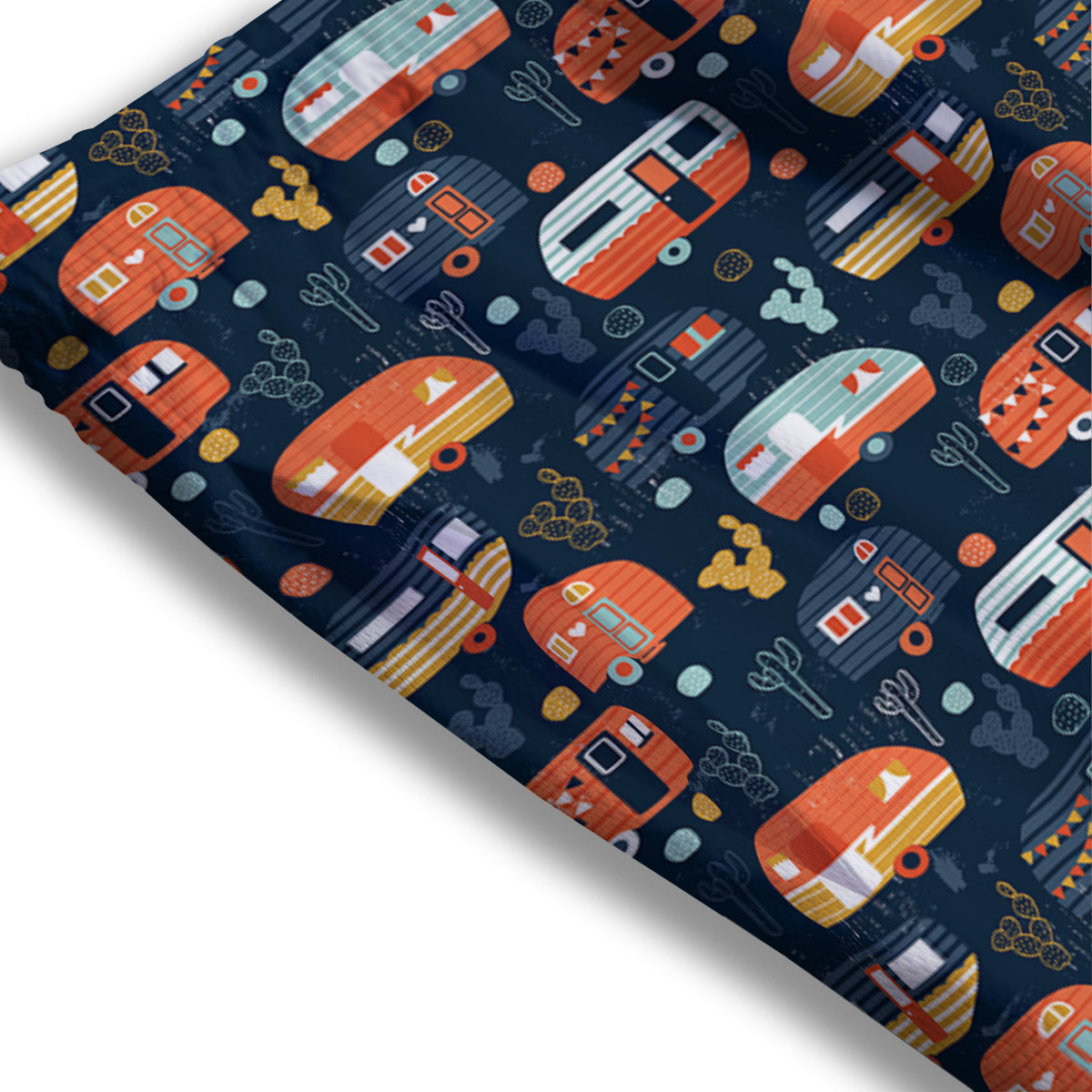 Chevron White And Gold Print Pattern Mesh Shorts