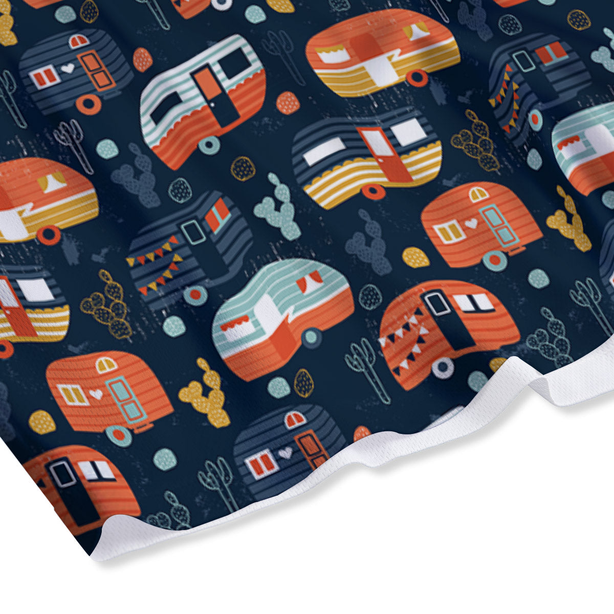 Chevron White And Gold Print Pattern Mesh Shorts