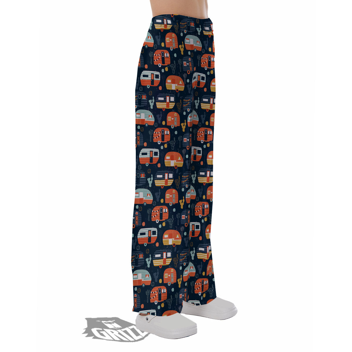 Camping Caravan Print Pattern Pajama Pants-grizzshop