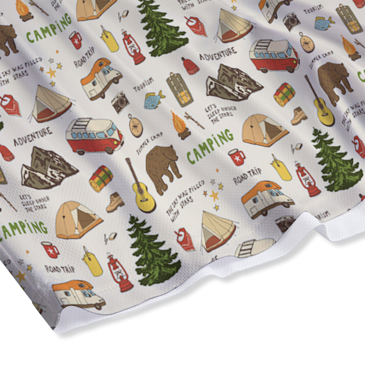 Chevron White And Green Print Pattern Mesh Shorts