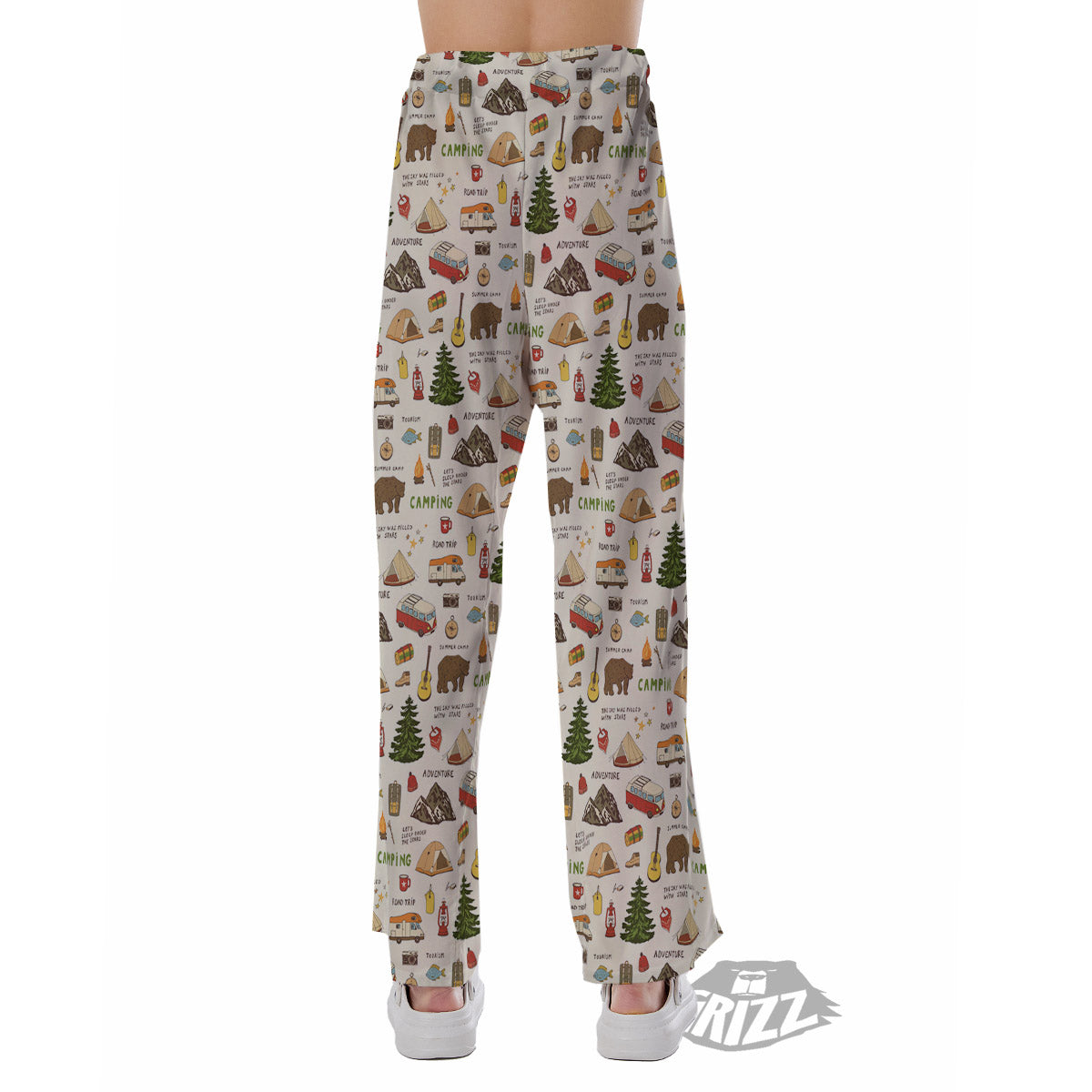 Camping Cartoon Print Pattern Pajama Pants-grizzshop