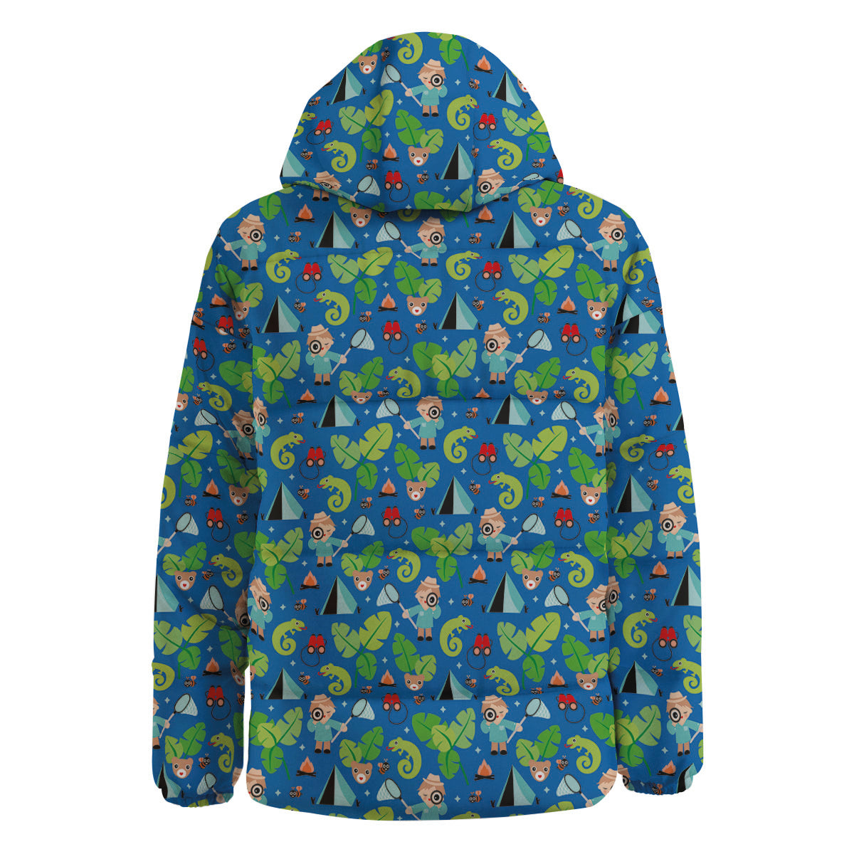 Camping Cute Print Pattern Down Jacket-grizzshop
