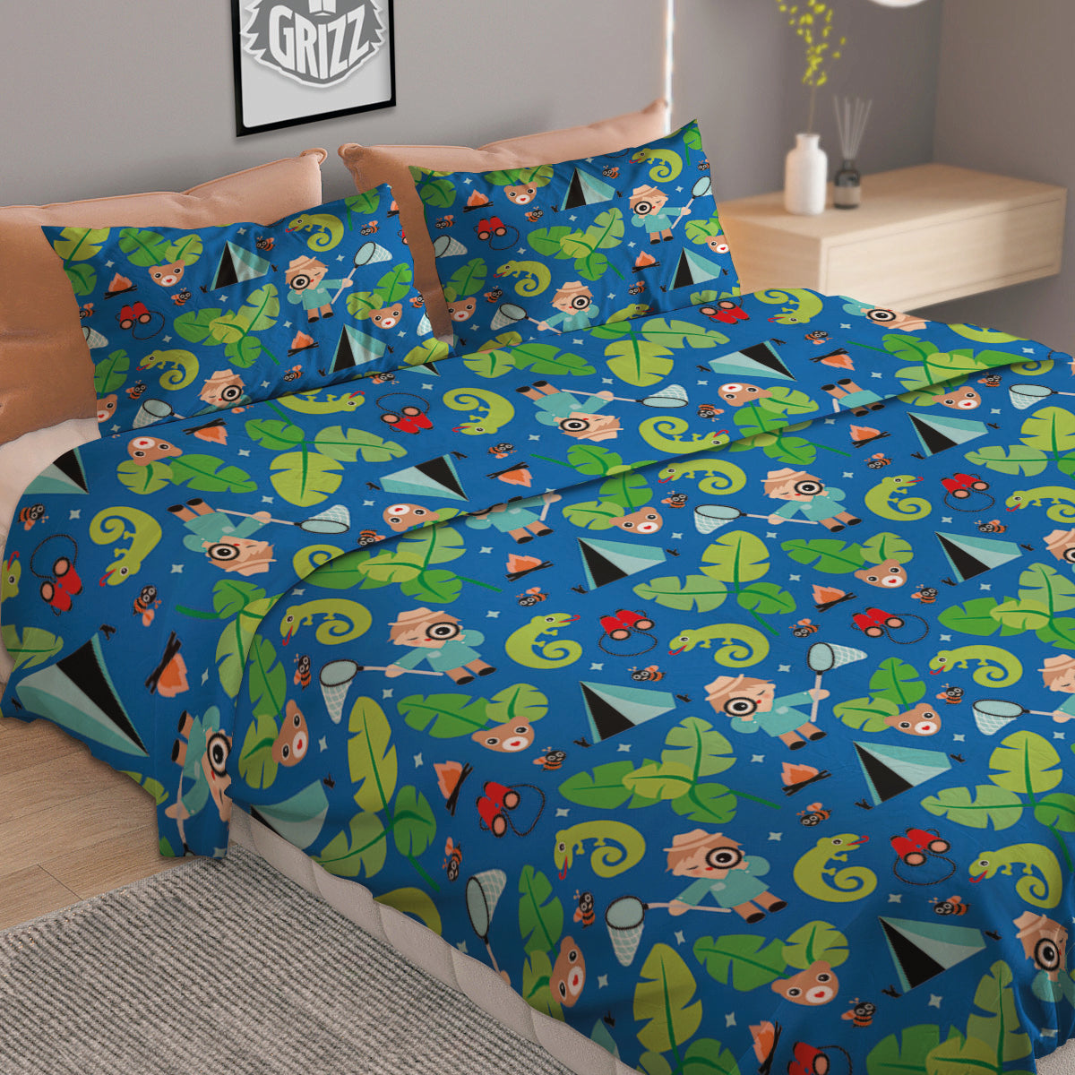 Chevron White And Grey Print Pattern Duvet Cover Bedding Set