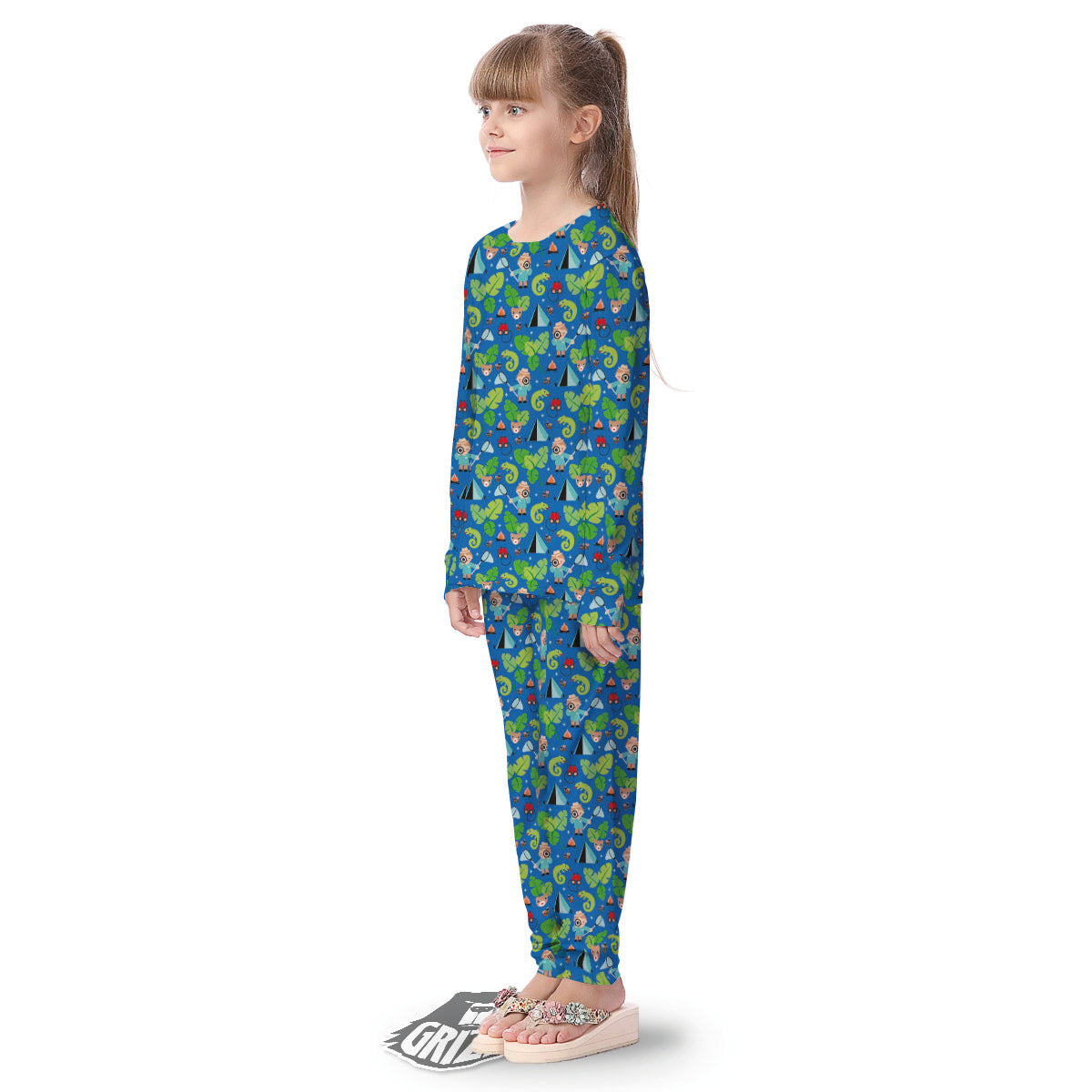 Camping Cute Print Pattern Kid's Pajamas-grizzshop