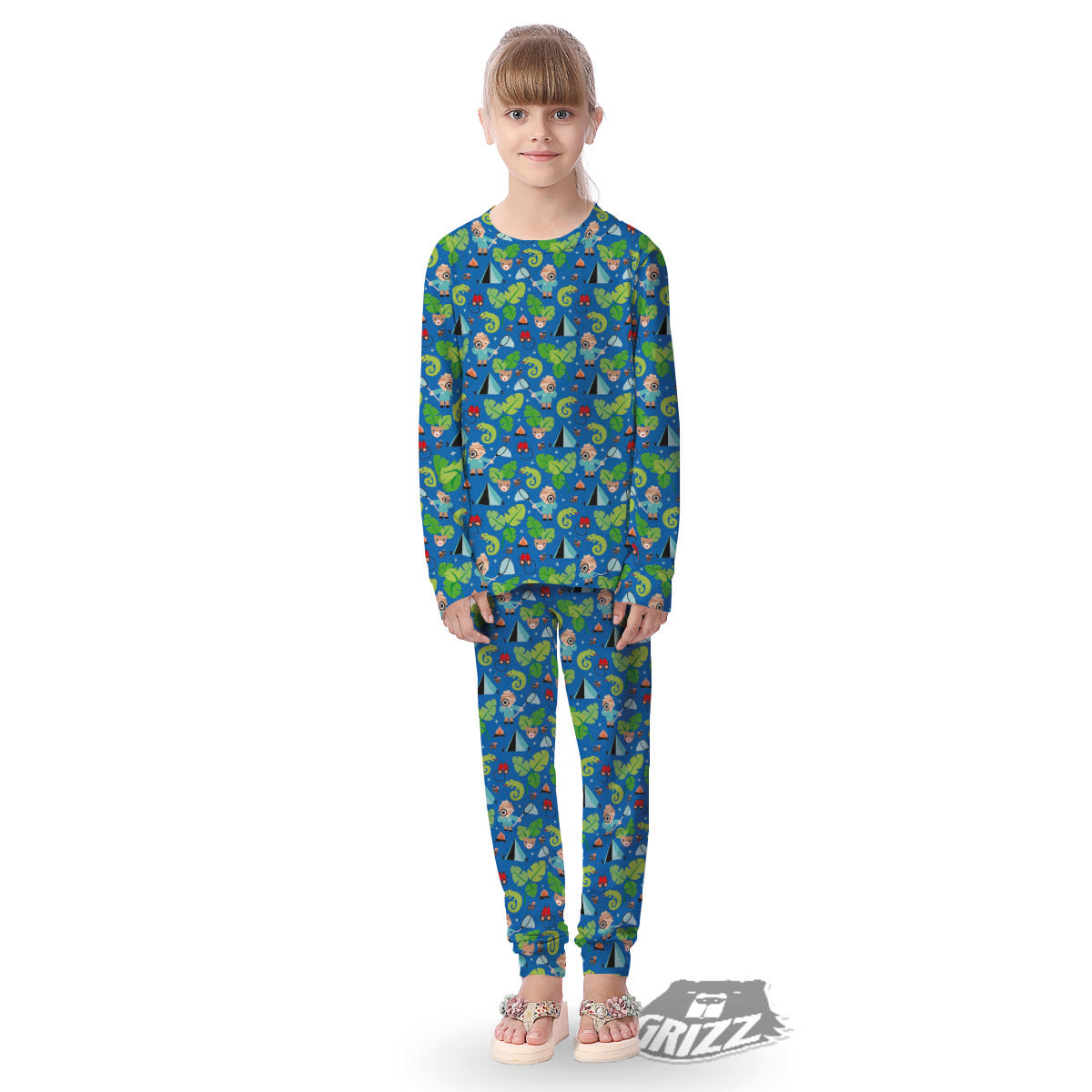 Camping Cute Print Pattern Kid's Pajamas-grizzshop