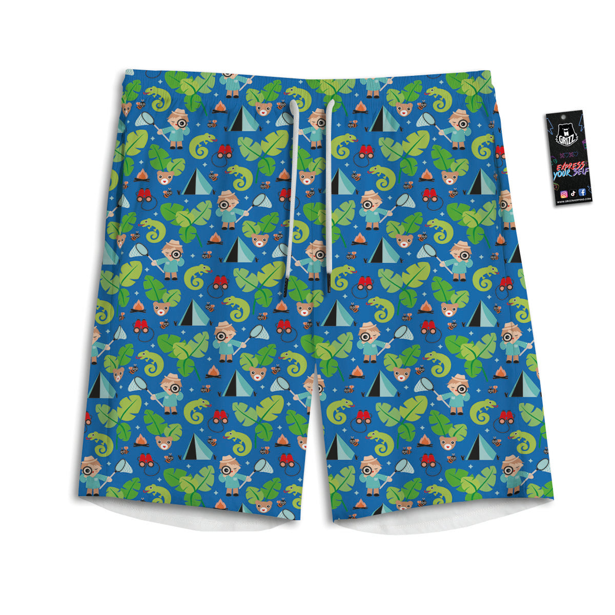 Camping Cute Print Pattern Men's Athletic Shorts