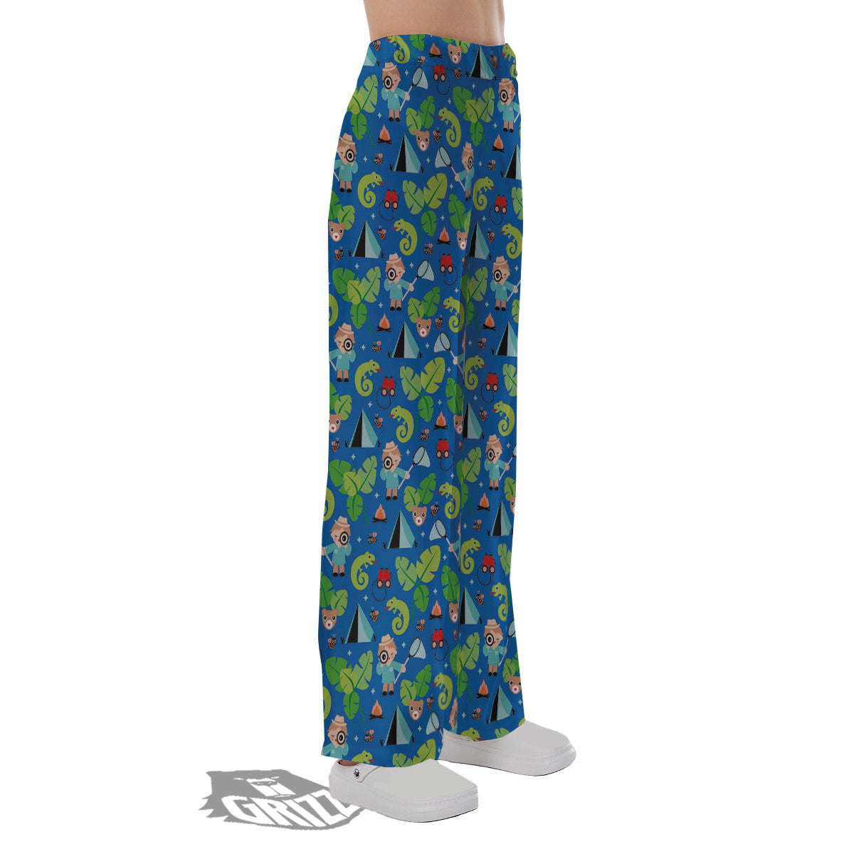 Camping Cute Print Pattern Pajama Pants-grizzshop