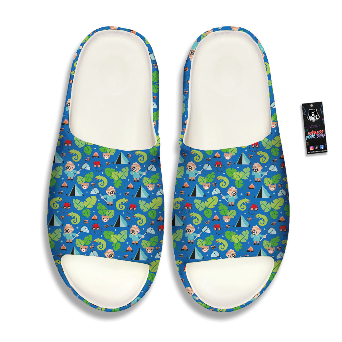Camping Cute Print Pattern Sandals-grizzshop