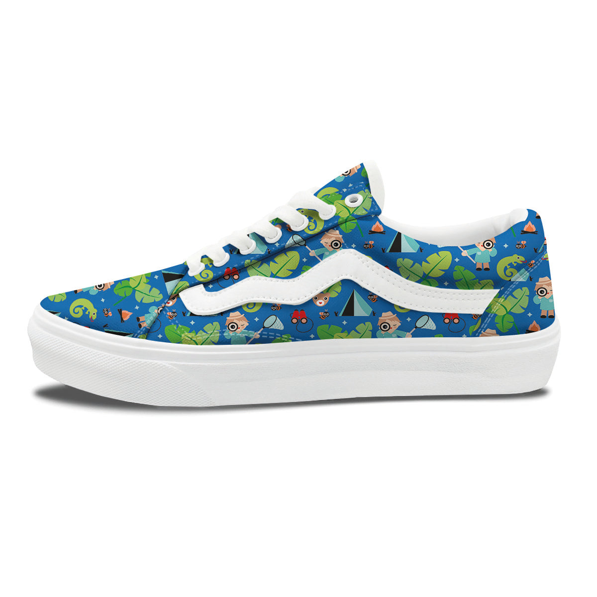 Camping Cute Print Pattern Skate Shoes-grizzshop