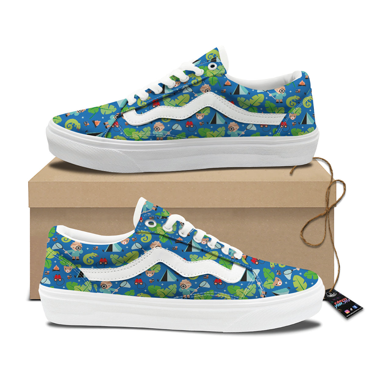 Camping Cute Print Pattern Skate Shoes-grizzshop
