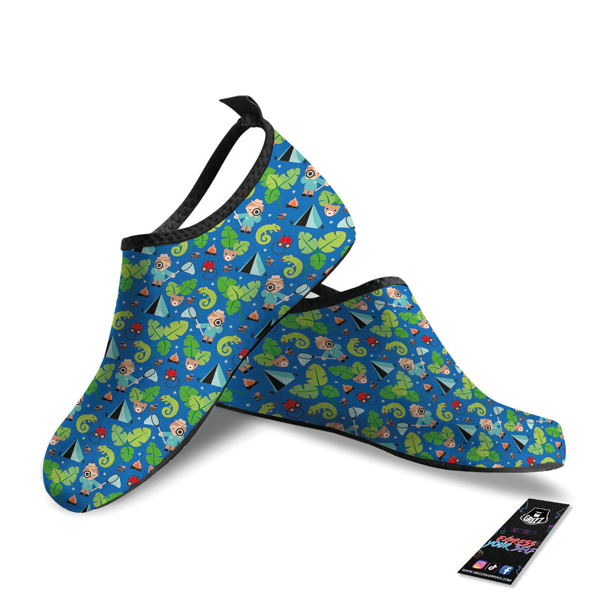 Camping Cute Print Pattern Water Shoes-grizzshop