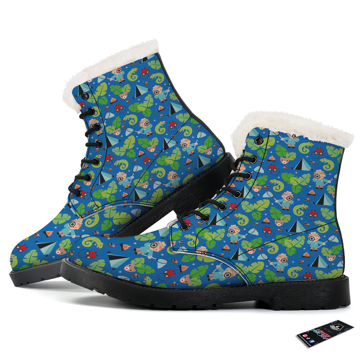 Camping Cute Print Pattern Winter Boots-grizzshop