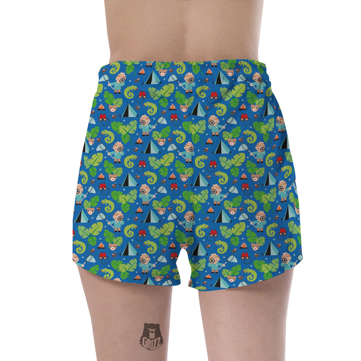 Camping Cute Print Pattern Women's Shorts-grizzshop