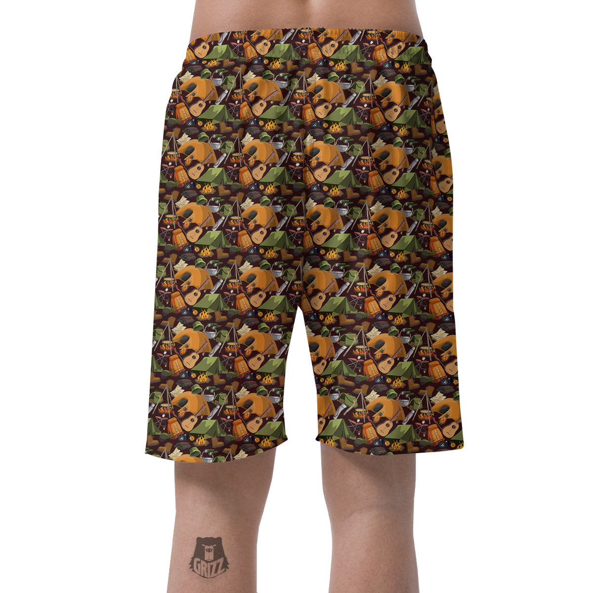 Camping Equipment Print Pattern Men's Shorts-grizzshop