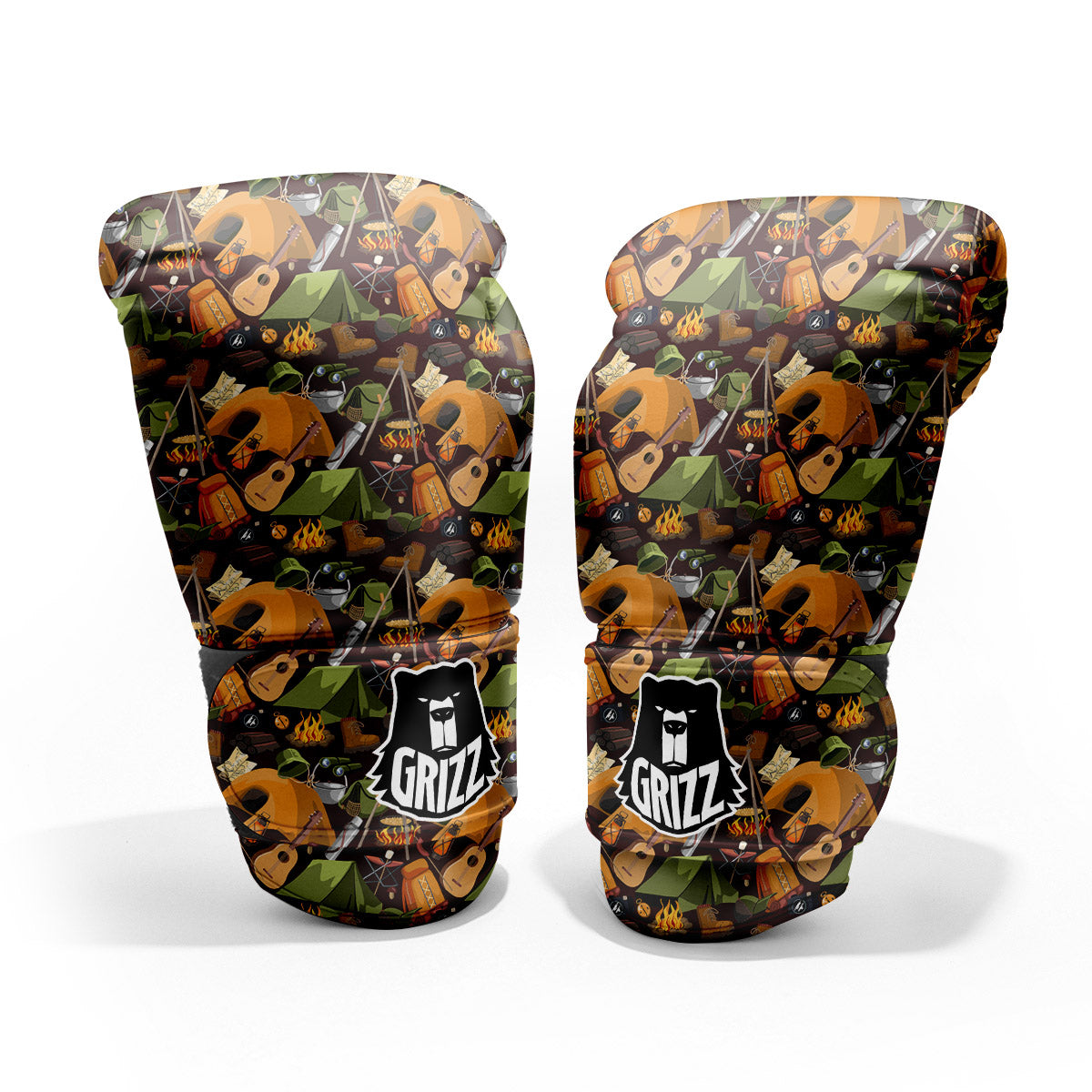 Camping Equipment Print Pattern Pro Boxing Glove
