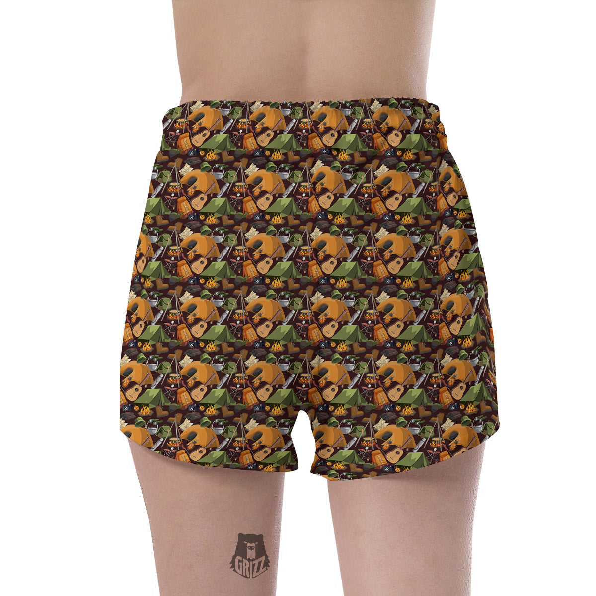 Camping Equipment Print Pattern Women's Shorts-grizzshop