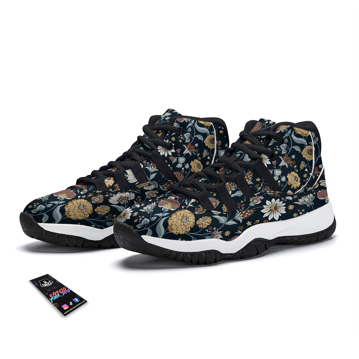 Camping Lantern Vintage Print Pattern Black Bball Shoes-grizzshop