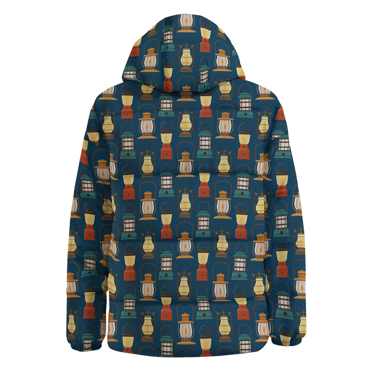 Camping Lantern Vintage Print Pattern Down Jacket-grizzshop