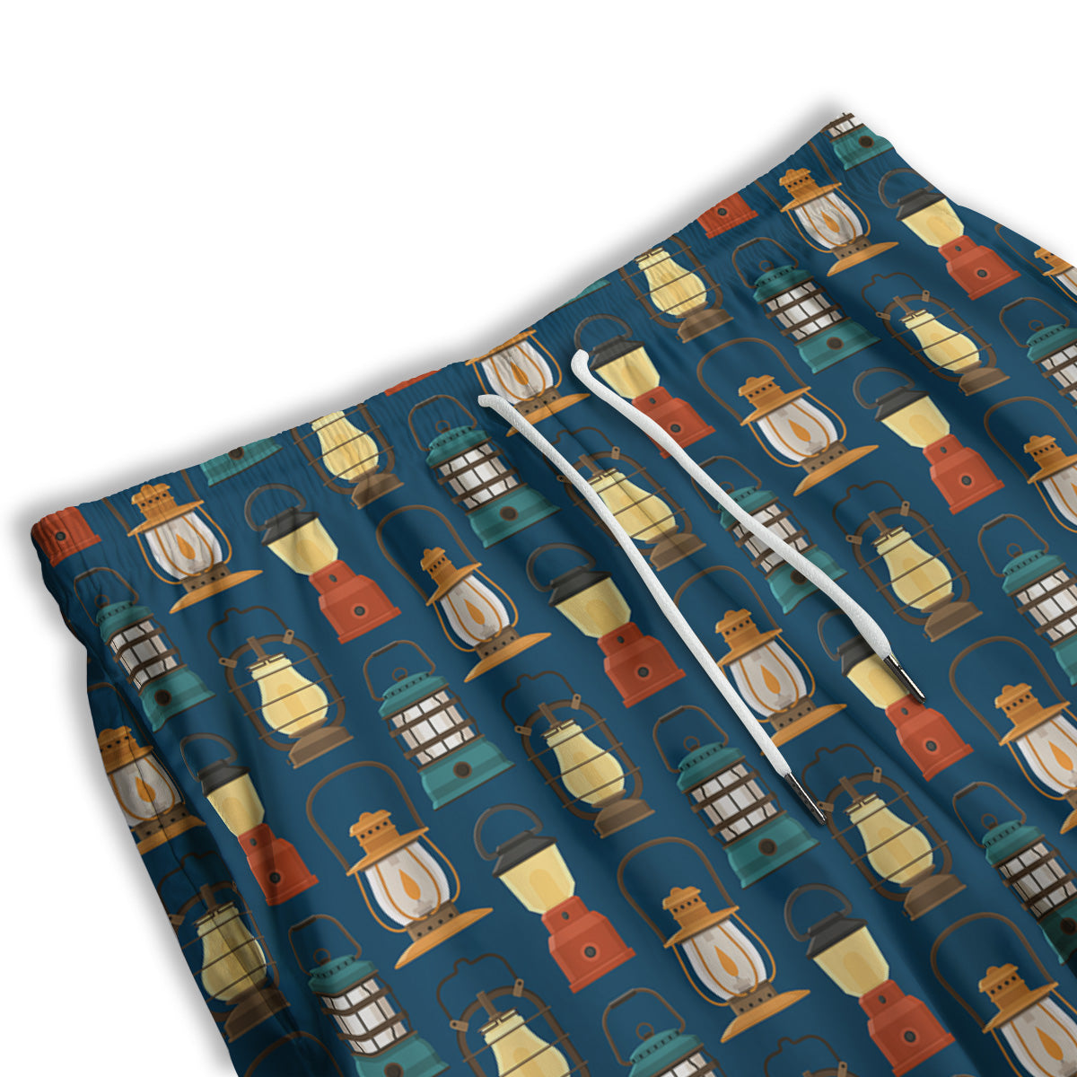 Camping Lantern Vintage Print Pattern Men's Athletic Shorts