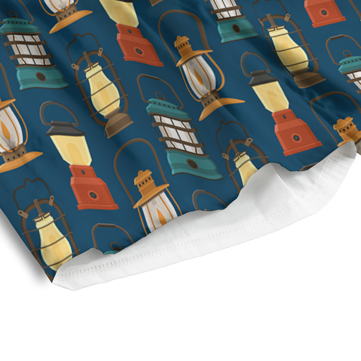 Camping Lantern Vintage Print Pattern Men's Athletic Shorts